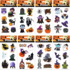 8 Sheets Halloween Gel Clings