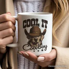 Cool It Cowboy Mug, Retro Western Golden Retriever Country Lovers Gift