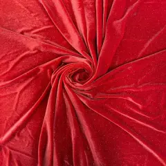 1 Yard Misty Glitter Velvet Fabric for Costumes Apparel Cosplay Dresses Crafts 60 Inches Width Red