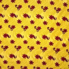 1 Yard Tiare Waves Traditional Tattoo Fabric, 100% Polyester, 60 Inches Width Golden Yellow