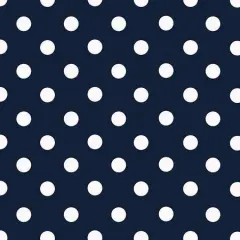 1 Yard Polka Dot Shirting Fabric Continuous Cut, for Home & Clothing 58/59 Inches Wide Navy Blue