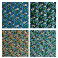 1 Yard Tropical Garden Peachskin Fabric 100% Cotton, 44/45 Inches Width