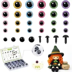 Glitter Safety Eyes 324 Pcs 6-24mm