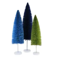 Cody Foster 24.0 Inch Blue Rainbow Trees Christmas Decorative Tree Set , Christmas Decor Set Of 3 Bottle Brush Multicolored