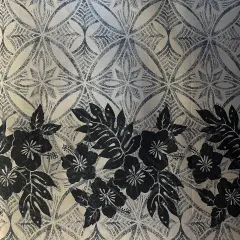 1 Yard Tropical Floral Border Polyester Fabric For Apparel Sewing And Decorative Craft Projects 60 Inch Grey