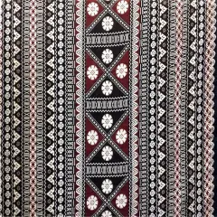 1 Yard Fijian Tapa Polyester Fabric, 36in L x 56in W Inspired Textile Maroon Oak