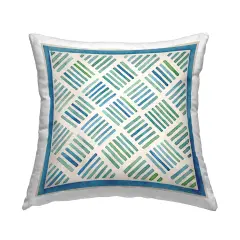 Stupell Industries Blue & Green Hatched Stripes Indoor Pillow, 18 x 7 x 18