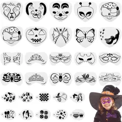 40 Pcs Halloween Face Paint Stencils	[image-dependent]