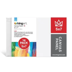 KINGART&reg; Canvas Panels 5" x 7", 14 pc