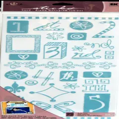 Sticko Turquoise Numbers Hand-Drawn Monogram Rub-ons