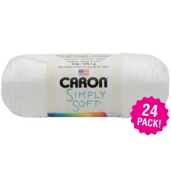 Multipack of 24 - Caron Simply Soft Solids Yarn-White