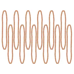 144 Pack Bulk Party Bead Necklaces - Small Round orange