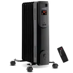 Oil Filled Radiator Heater with Adjustable Thermostat-Black