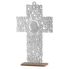 12pcs Lady Guadalupe Cross Centerpiece w/ Stand Silver