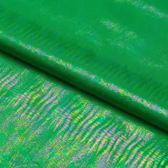 1 Yard Oil Slick Python Hologram Spandex Fabric 36" x 58/60" Green