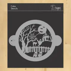 Halloween Fright Cake Stencil Top | C459 by Designer Stencils | Cake Decorating Tools |