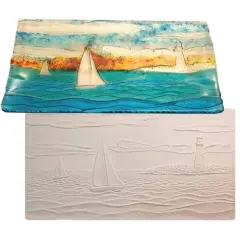 13&rdquo; x 7" x 0.5" Sailing Texture Glass Fusing Kiln Mold