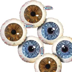 Creepy Brown & Blue Eyeballs 17 Inch Foil Balloon
