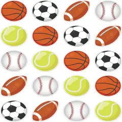 Sport Balls Stickers for Kids, Football Baseball Basketball Soccer Tennis Stickers for Crafts, Sports Stickers for Classroom Teacher Rewards Envelopes Gift Cards Party Supplies