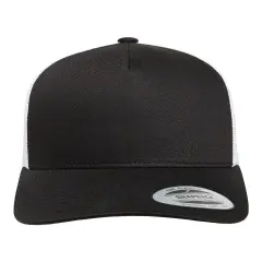 YP Classics&reg; Retro Trucker Cap Timeless & Casual Style BLACK/ WHITE