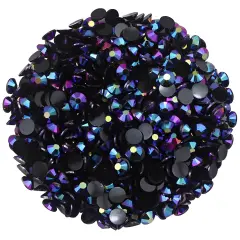 4500 Pcs SS12 3mm AB Flatback Rhinestones for Nails Art Crafts Glitter Round Shine Gems Crystals DIY Clothes Shoes （Black-Bottom Purple Red AB