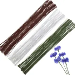 300pcs Floral Wire, 26 Gauge Flower Wire Sticks, 14 inches for DIY Floral Arrangements, Wedding Bouquet