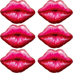 6 PCS Red Lip Balloon Set, Hot Pink Kiss Decorations