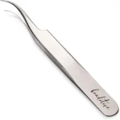 High Precision Curved Tip Tweezers - 4.5" Craft Tweezers for Sewing, Beading & DIY Crafts - Non-Serrated Jewelry Tweezer Set with Fine Curved Tips - Stainless Steel Hobby Tweezers