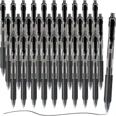 30 Pcs Gel Pens, 0.5mm Black Ink Gel Pen Fine Point Pens, Retractable Gel Ink Rollerball Pens, Quick Dry Gel Ink Pens with Large Capacity Ink Smooth Writing for Office School Women Men (Modern)