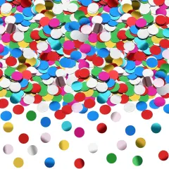 Multicolor Foil Confetti, Glitter Round Confetti Rainbow Circle Dots Birthday Table Scatter Sequin Sprinkles for Party Wedding Bachelorette Baby Shower Festival Supplies