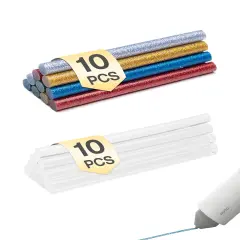 Hot Glue Sticks, 20 Pcs Glitter Hot Glue Sticks, Glue Gun Sticks, Colored Glue Sticks, 6 Colors for DIY Projects and Arts Crafts DIY Fabric, 5" x 0.28"