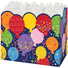 Pack/6: Balloons & Confetti Basket Box - 6-3/4 x 4 x 5"