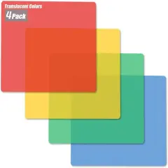Flexible Plastic Cutting Boards for Kitchen, 4 Translucent Colors Cutting Mats 15 x 12 In, BPA-Free, Non-Porous, Dishwasher Safe, Set of 4