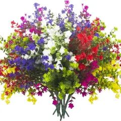Artificial Flowers, 12 Bundles Summer Bouquets Outdoor Fake Flowers