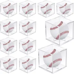 Baseball Display Cases for Balls, Acrylic Baseball Holder Clear UV Protected Cube Autograph Storage Box for Official Size Standing