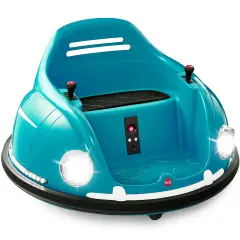 Best Choice Products 6V Kids Ride On Bumper Car Toy w/ Remote Control, Harness, Lights, 360 Degree Spin Blue