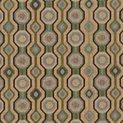 Oasis - AquaTeal,green AbstractGeometric Upholstery Fabric 54 Inches"