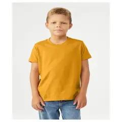Bella + Canvas&reg; Youth CVC Jersey Crewneck Short Sleeve T-Shirt HEATHER MUSTARD