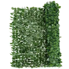 Green Faux Ivy Leaf Decorative Privacy Fence Perfect for Private Space