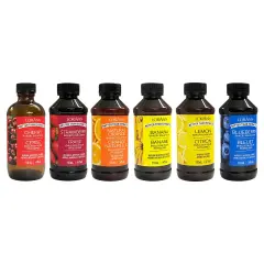 LorAnn Oils Bakery Emulsion Baker's Fruity Variety Pack - Cherry, Strawberry, Natural Orange, Banana, Lemon and Blueberry - 4 ounce bottles
