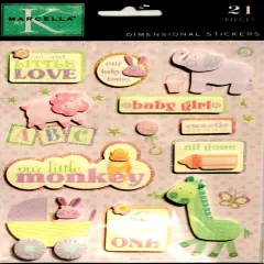 K & Company Monkey Around Girl Dimensional Stickers