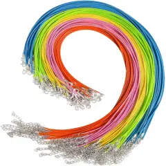 Leather Necklace Cord for Bracelet Jewelry Making (Colored Waxed Cord, 30PCS)