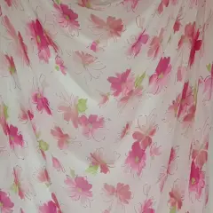 1 Yard White or Coral or Green Hi Multi Chiffon Lightweight Apparel Fabric, 58/60" Wide