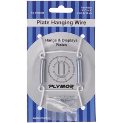 Plymor White Vinyl Finish Wall Mountable Plate Hanger, 3.125" H x 1.75" W x 0.5" D (For Plates 3.5" - 5")