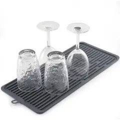 Norpro 18.5" x 8" Silicone Dish Drying Drain Mat - Grey