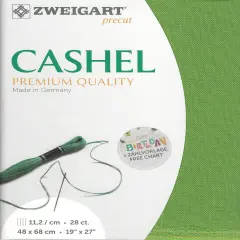 Precut Zweigart Cashel 28 count Grass Green