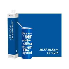 Craft Express 8 Pack 12" x 12" Solid Color Assorted Sublimation Transfer Sheets Blue Transfer