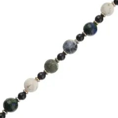 John Bead 10mm Solar System Universe Galaxy 7" Bead Strand Earth