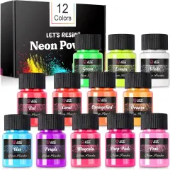 LET'S RESIN Neon Pigment Powder,12Colors Fluorescent Powder,10g/Bottle of Mica Powder for Epoxy Resin,Nail,Tumblers,Soap Making,Slime & Candle,painting, and DIY Crafts