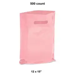 Eco-Friendly 12 x 15" Die Cut Handle Bags for Pink